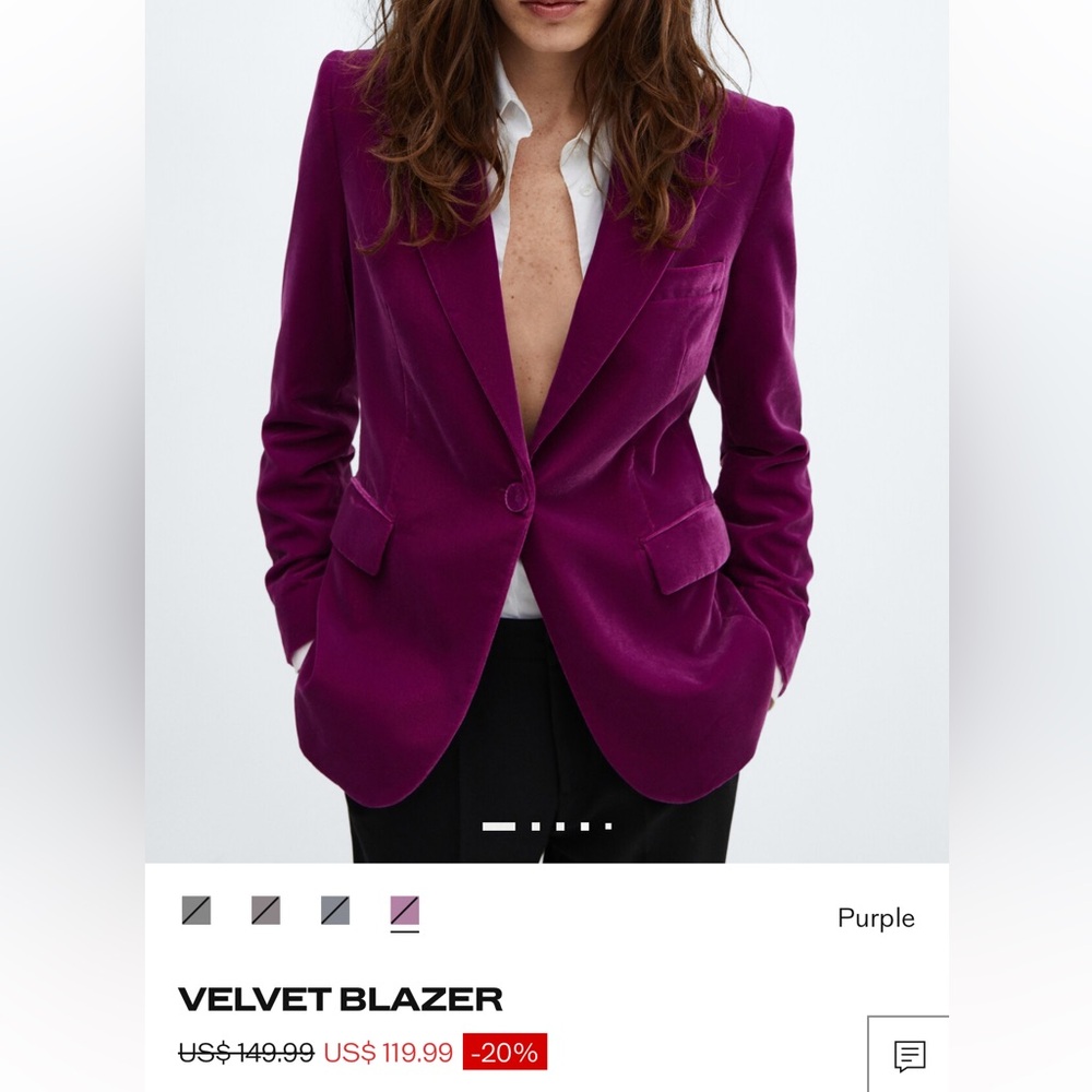 Mango velvet blazer